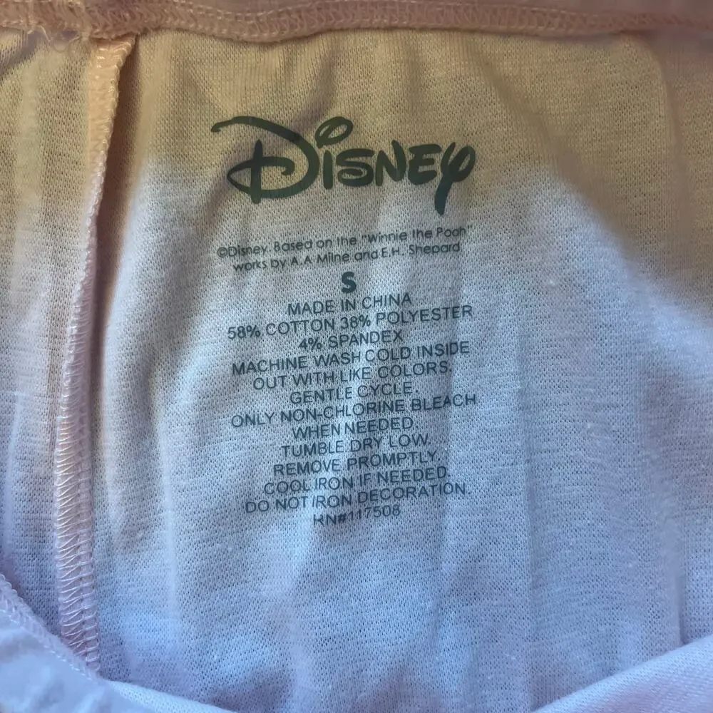 Disney Winnie The Pooh Girls Pink Flare Pants Bell Bottoms Floral Piglet Small